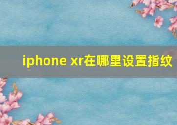 iphone xr在哪里设置指纹